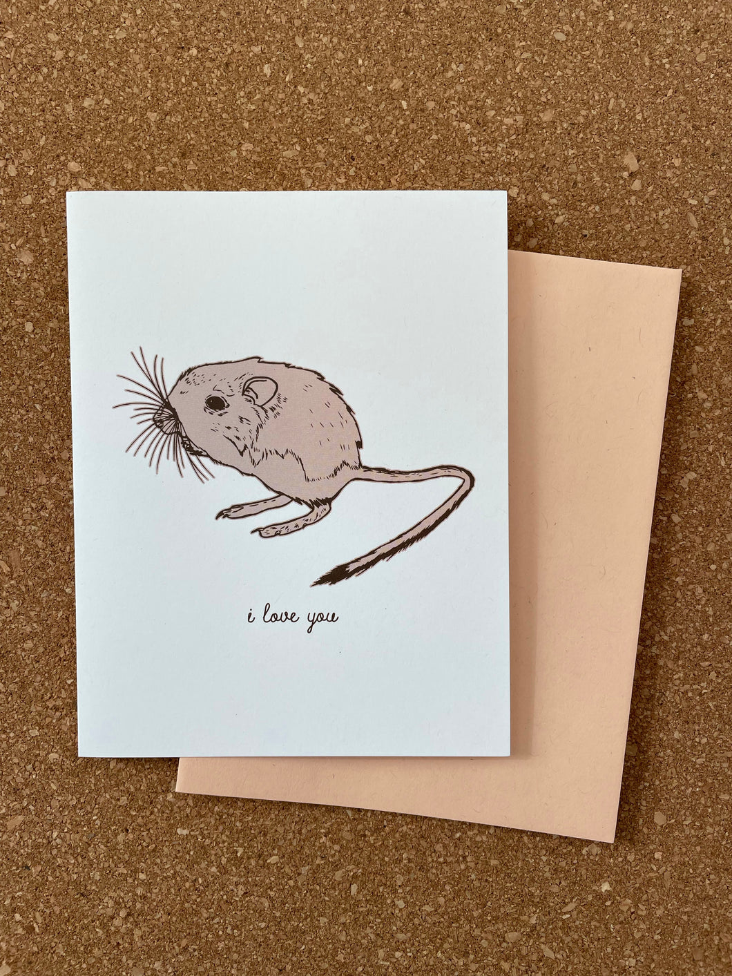 Kangaroo Rat Greeting Card - i love you