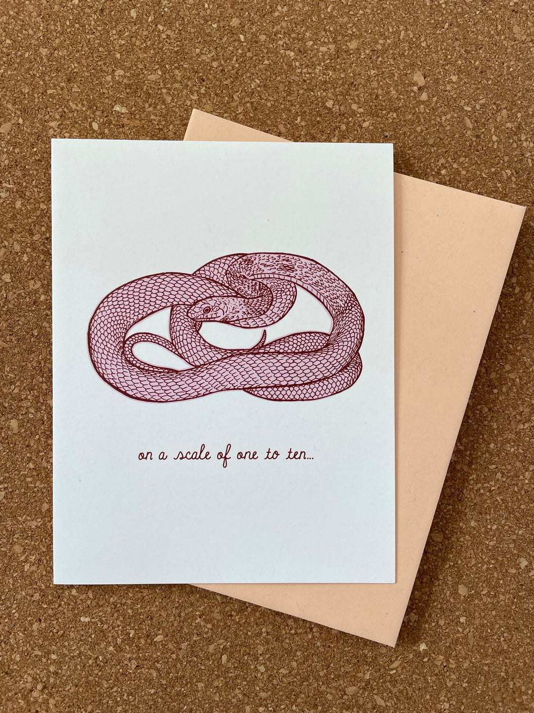 Red Racer Snake Greeting Card - on a scale of one to ten...