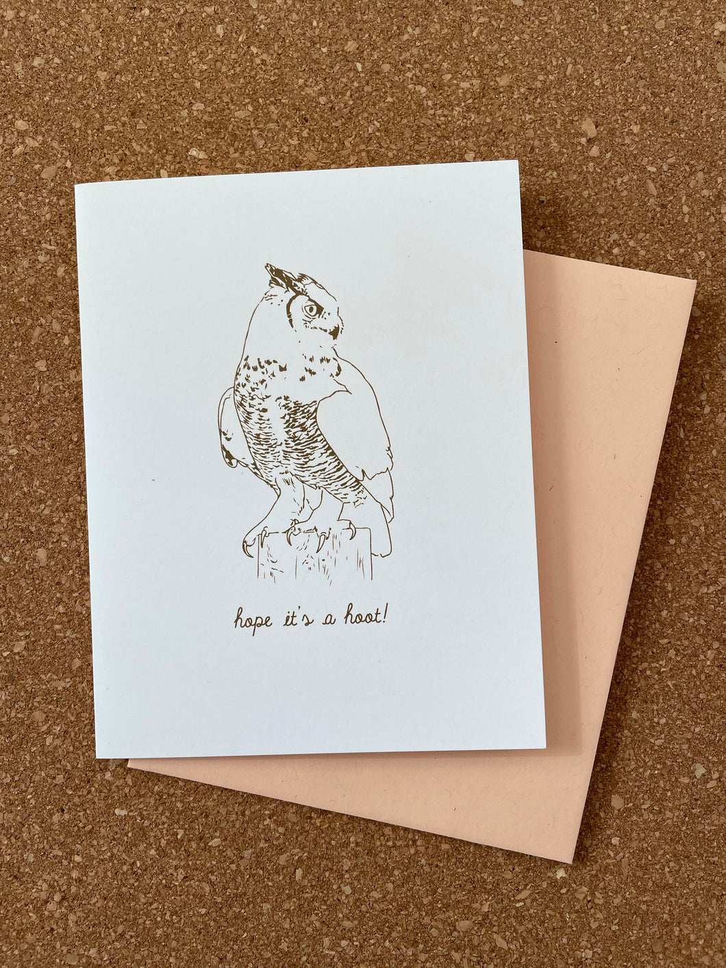 Great Horned Owl Greeting Card - hope it's a hoot!